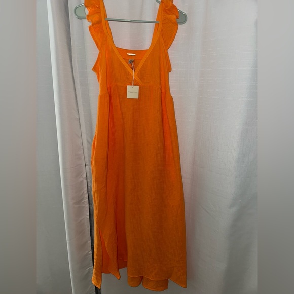 Midi Orange Sundress with Pockets - NWT - Picture 3 of 9